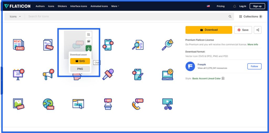 انتخاب آیکون‌ها از منابع معتبر