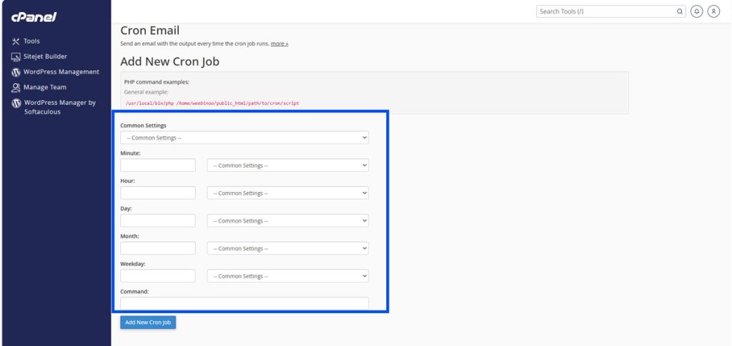 تنظیم زمان‌بندی Cronjob